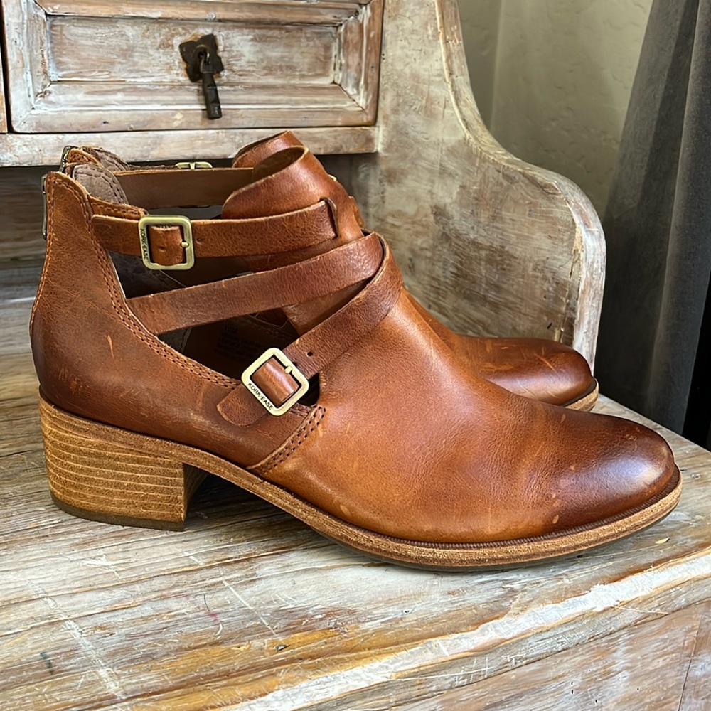 🤎 Kork-Ease Jardin Brown Tan Camel Leather Boots Booties Size 10